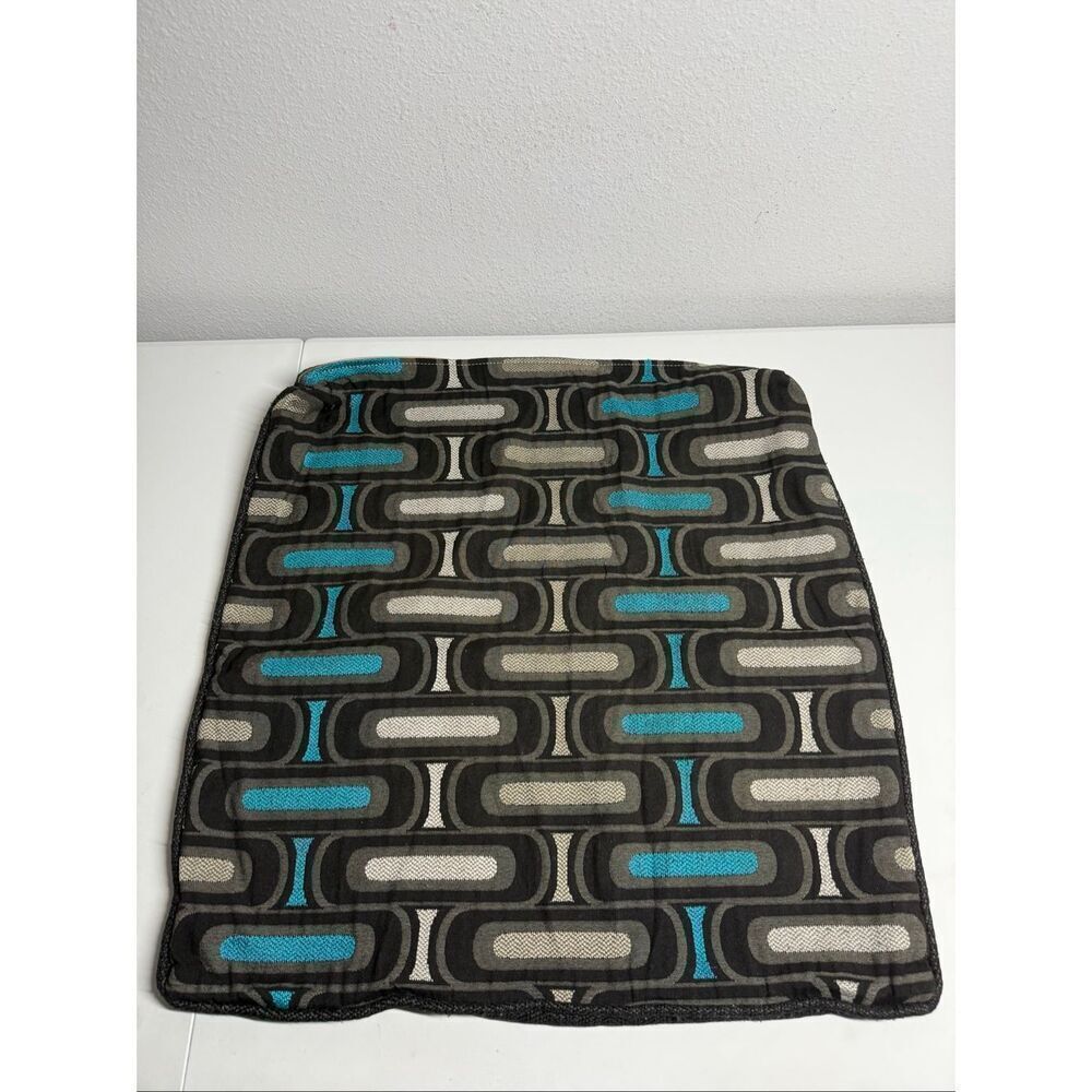 Black Grey Turquoise Abstract Print Decorative Throw Pillow/Cushion Cover25”X23”